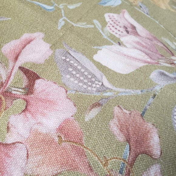 Set of 2 Sage Pink Blue Pastel Nuetral Linen Look Floral Botanical Pillowcases - Picture 11 of 11